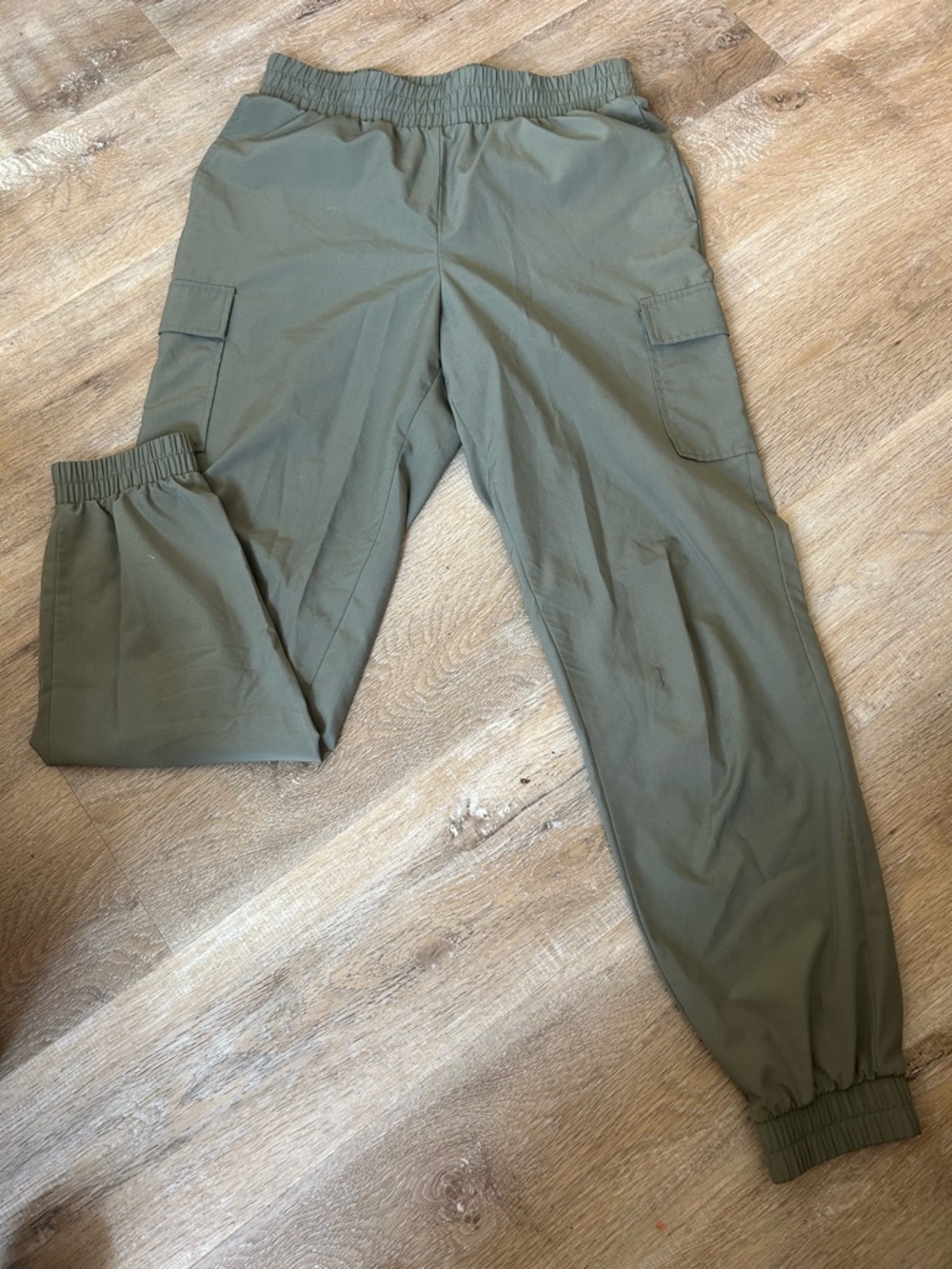 Pink Rose Men's Cargo Jogger Pants in Olive Green